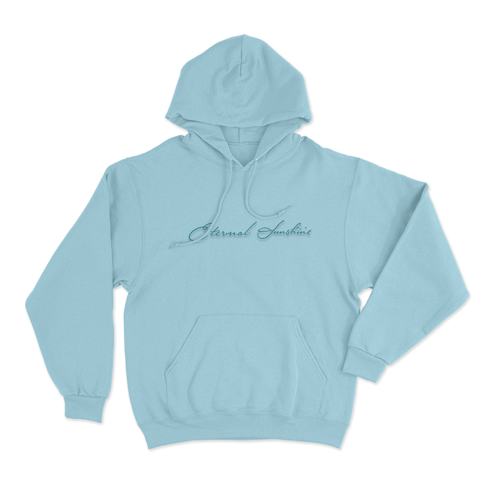 Eternal Sunshine Cursive Script Unisex Hoodie Sky Blue Eternal Sunshine Cursive Script Unisex Hoodie Sky Blue