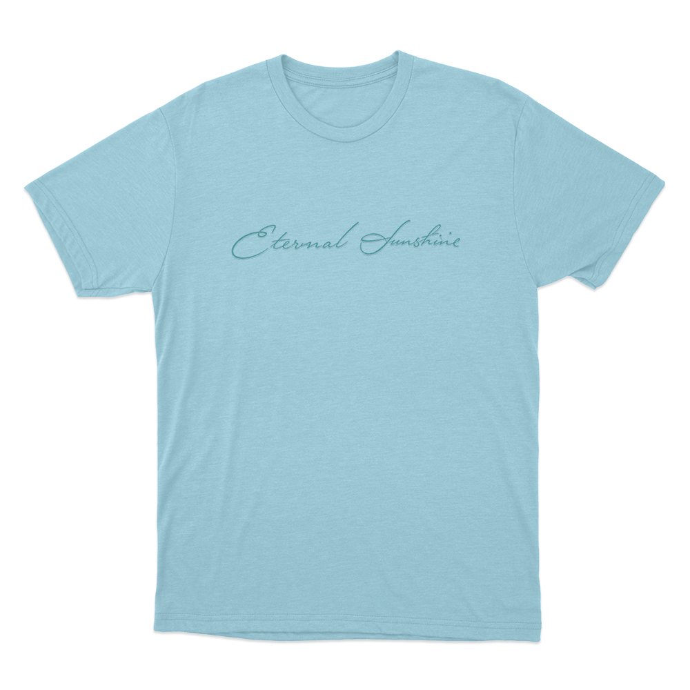 Eternal Sunshine Cursive Script Unisex T Shirt Sky Blue Eternal Sunshine Cursive Script Unisex T Shirt Sky Blue