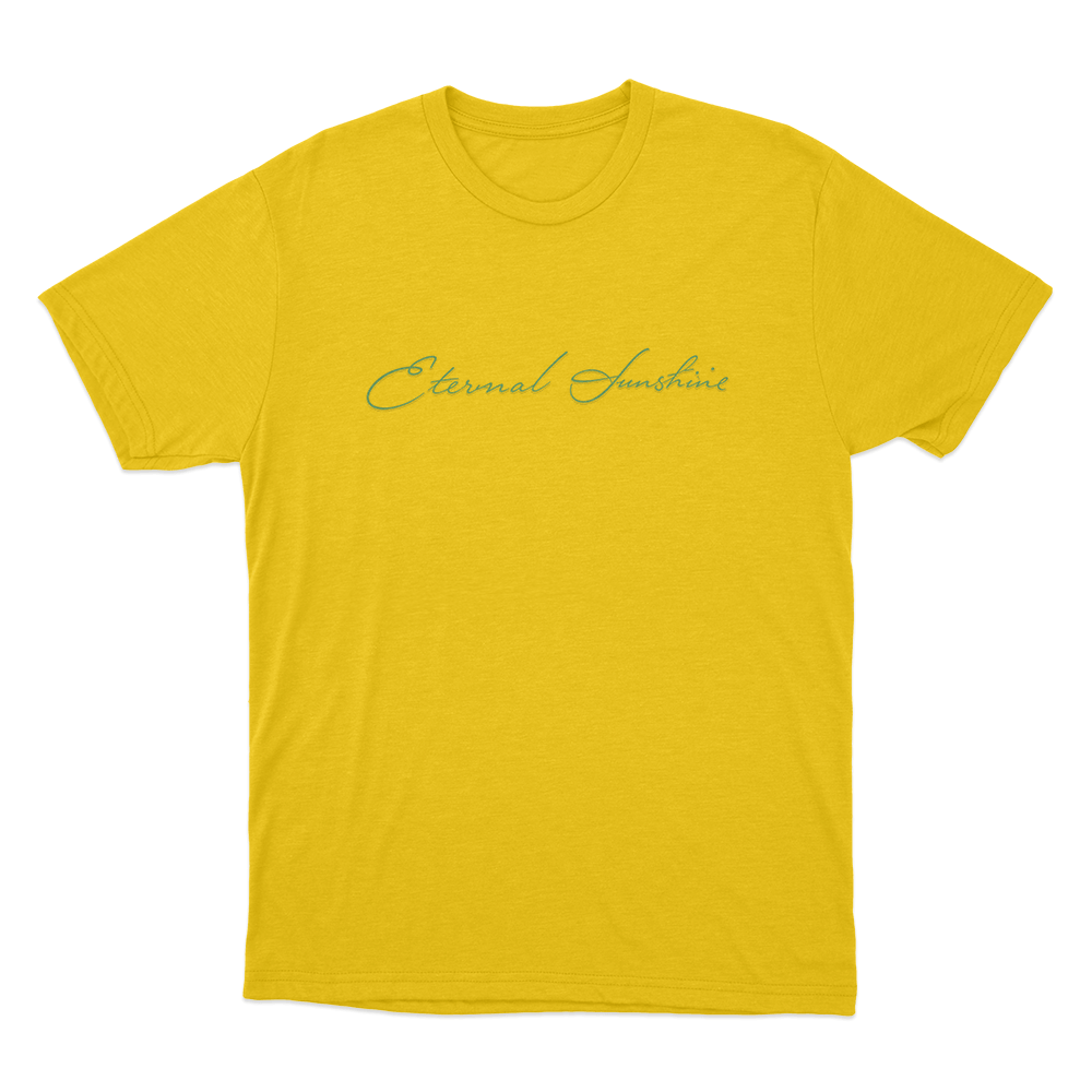 Eternal Sunshine Cursive Script Unisex T Shirt Yellow Eternal Sunshine Cursive Script Unisex T Shirt Yellow